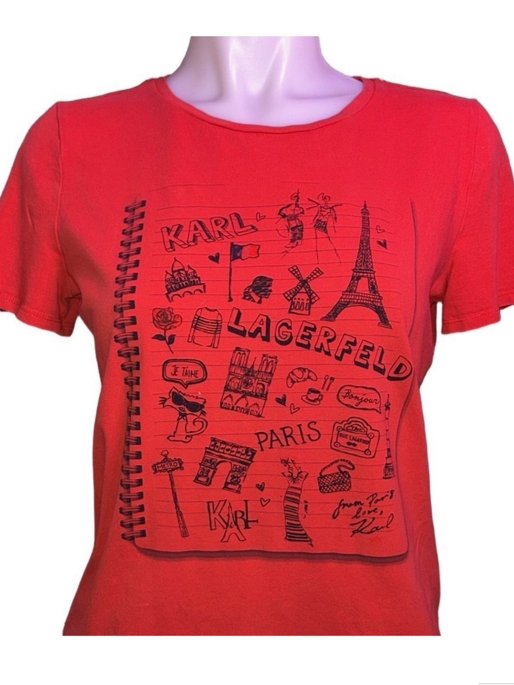 Karl Lagerfeld Red Paris Sketch Tee
